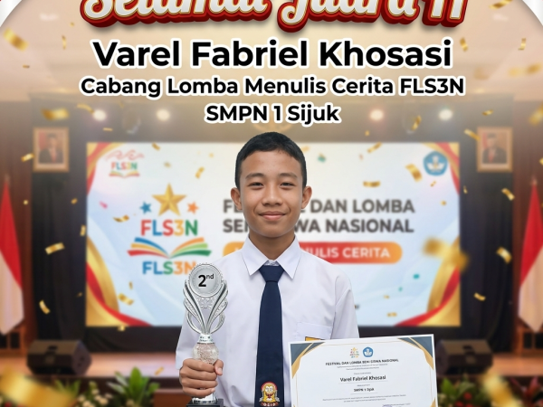 Keren! Siswa SMPN 1 Sijuk Raih Juara II Lomba Menulis Cerita FLS3N Tingkat Kabupaten